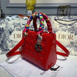 Christian Dior Lady Dior Bag 24cm Gold Hardware Patent Leather Spring/Summer 2020 Collection - Image 6