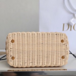 Christian Dior Lady Dior Bag 24cm M0565 Blue Dior Oblique Jacquard Embroidery Canvas Fall/Winter 2022 Collection - Image 6