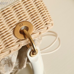 Christian Dior Lady Dior Bag 24cm M0565 White Dior Oblique Jacquard Embroidery Canvas Fall/Winter 2022 Collection - Image 8