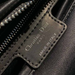 Christian Dior Lady Dior Bag 24cm Silver Hardware Bead Embroidered Satin/Lambskin Leather Spring/Summer 2020 Collection - Image 9