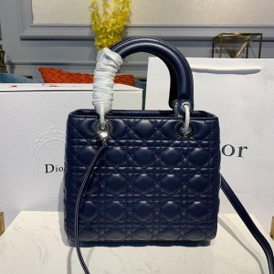 Christian Dior Lady Dior Bag 24cm Silver Hardware Lambskin Leather Spring/Summer 2020 Collection - Image 3