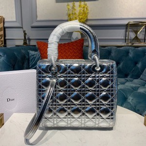 Christian Dior Lady Dior Bag 24cm Silver Hardware Lambskin Leather Spring/Summer 2020 Collection - Image 3