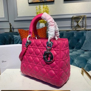 Christian Dior Lady Dior Bag 24cm Silver Hardware Lambskin Leather Spring/Summer 2020 Collection - Image 4