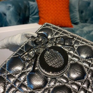Christian Dior Lady Dior Bag 24cm Silver Hardware Lambskin Leather Spring/Summer 2020 Collection - Image 4