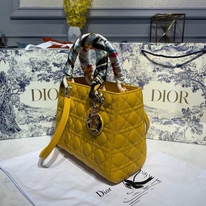 Christian Dior Lady Dior Bag 24cm Silver Hardware Lambskin Leather Spring/Summer 2020 Collection - Image 5