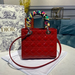 Christian Dior Lady Dior Bag 24cm Silver Hardware Patent Leather Spring/Summer 2020 Collection - Image 3