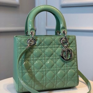 Christian Dior Lady Dior Bag 24cm Silver Hardware Patent Leather Spring/Summer 2020 Collection - Image 4