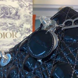 Christian Dior Lady Dior Bag 24cm Silver Hardware Patent Leather Spring/Summer 2020 Collection - Image 5