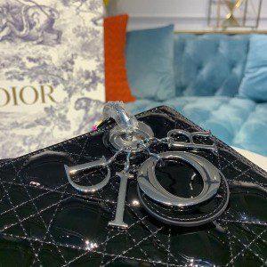 Christian Dior Lady Dior Bag 24cm Silver Hardware Patent Leather Spring/Summer 2020 Collection - Image 6