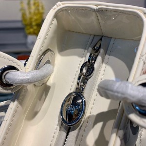 Christian Dior Lady Dior Bag 24cm Silver Hardware Patent Leather Spring/Summer 2020 Collection - Image 7