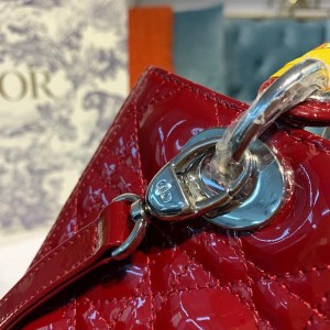 Christian Dior Lady Dior Bag 24cm Silver Hardware Patent Leather Spring/Summer 2020 Collection - Image 8