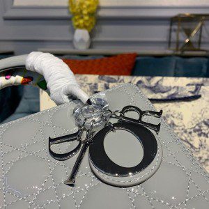 Christian Dior Lady Dior Bag 24cm Silver Hardware Patent Leather Spring/Summer 2020 Collection - Image 8