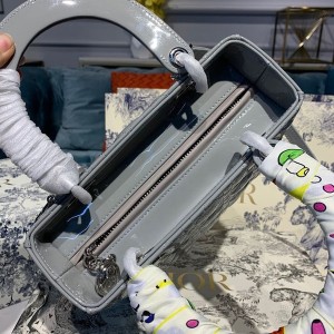 Christian Dior Lady Dior Bag 24cm Silver Hardware Patent Leather Spring/Summer 2020 Collection - Image 9