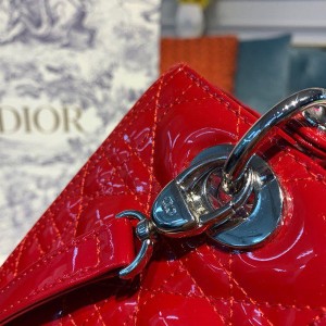 Christian Dior Lady Dior Bag 24cm Silver Hardware Patent Leather Spring/Summer 2020 Collection - Image 10