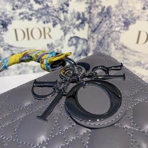 Christian Dior Lady Dior Bag 24cm Silver Hardware with Embellished Bag Strap Lambskin Leather Spring/Summer 2020 Collection - Image 4