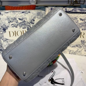 Christian Dior Lady Dior Bag 24cm Silver Hardware with Embellished Bag Strap Lambskin Leather Spring/Summer 2020 Collection - Image 4