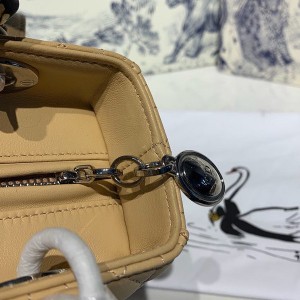 Christian Dior Lady Dior Bag 24cm Silver Hardware with Embellished Bag Strap Lambskin Leather Spring/Summer 2020 Collection - Image 4