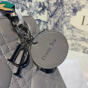 Christian Dior Lady Dior Bag 24cm Silver Hardware with Embellished Bag Strap Lambskin Leather Spring/Summer 2020 Collection - Image 5