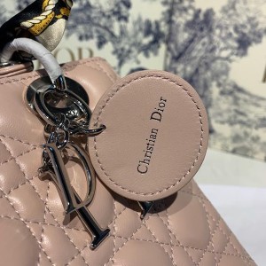 Christian Dior Lady Dior Bag 24cm Silver Hardware with Embellished Bag Strap Lambskin Leather Spring/Summer 2020 Collection - Image 5