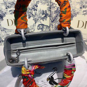 Christian Dior Lady Dior Bag 24cm Silver Hardware with Embellished Bag Strap Lambskin Leather Spring/Summer 2020 Collection - Image 7