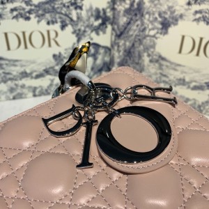 Christian Dior Lady Dior Bag 24cm Silver Hardware with Embellished Bag Strap Lambskin Leather Spring/Summer 2020 Collection - Image 7
