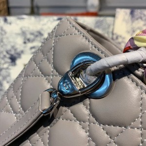 Christian Dior Lady Dior Bag 24cm Silver Hardware with Embellished Bag Strap Lambskin Leather Spring/Summer 2020 Collection - Image 8