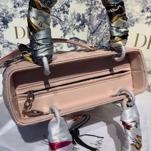 Christian Dior Lady Dior Bag 24cm Silver Hardware with Embellished Bag Strap Lambskin Leather Spring/Summer 2020 Collection - Image 8
