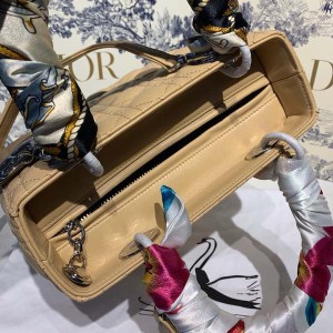 Christian Dior Lady Dior Bag 24cm Silver Hardware with Embellished Bag Strap Lambskin Leather Spring/Summer 2020 Collection - Image 9