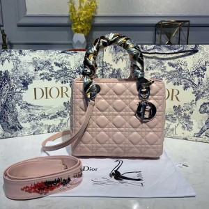 Christian Dior Lady Dior Bag 24cm Silver Hardware with Embellished Bag Strap Lambskin Leather Spring/Summer 2020 Collection - Image 10