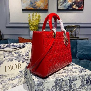 Christian Dior Lady Dior Bag 32cm Gold Hardware Patent Leather Spring/Summer 2020 Collection - Image 3