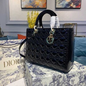 Christian Dior Lady Dior Bag 32cm Gold Hardware Patent Leather Spring/Summer 2020 Collection - Image 3