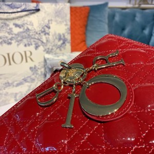Christian Dior Lady Dior Bag 32cm Gold Hardware Patent Leather Spring/Summer 2020 Collection - Image 5