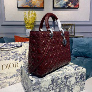 Christian Dior Lady Dior Bag 32cm Silver Hardware Lambskin Leather Spring/Summer 2020 Collection - Image 4