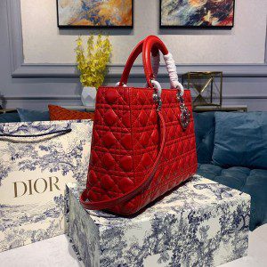 Christian Dior Lady Dior Bag 32cm Silver Hardware Lambskin Leather Spring/Summer 2020 Collection - Image 4