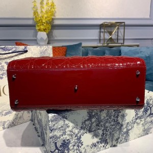 Christian Dior Lady Dior Bag 32cm Silver Hardware Patent Leather Spring/Summer 2020 Collection - Image 4
