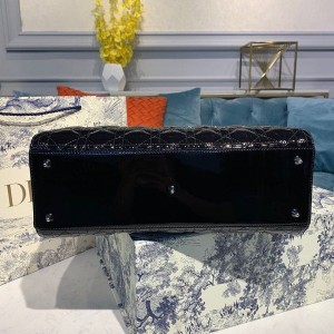 Christian Dior Lady Dior Bag 32cm Silver Hardware Patent Leather Spring/Summer 2020 Collection - Image 4