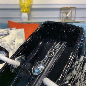 Christian Dior Lady Dior Bag 32cm Silver Hardware Patent Leather Spring/Summer 2020 Collection - Image 8