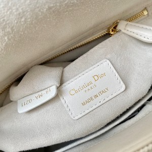 Christian Dior Lady Dior Bag Medium 24cm Gold Hardware Macrocannage Technical Fabric/Calfskin Leather Spring/Summer 2022 Collection - Image 9