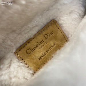 Christian Dior Lady Dior Cannage Shearling Bag 17cm with Gold Hardware Embroidery Canvas Spring/Summer 2021 Collection - Image 9