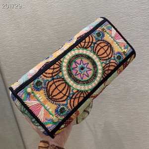 Christian Dior Lady Dior D-Lite Dior In Lights Bag 24cm with Gold Hardware Embroidery Canvas Spring/Summer 2021 Collection - Image 9