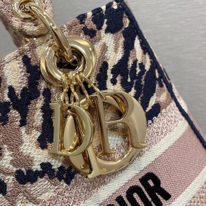 Christian Dior Lady Dior D-Lite Tie & Dior Bag 24cm with Gold Hardware Embroidery Canvas Spring/Summer 2021 Collection - Image 3