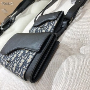 Christian Dior Mens Messenger Bag 20cm Oblique Embroidered Canvas Fall/Winter 2020 Collection - Image 4