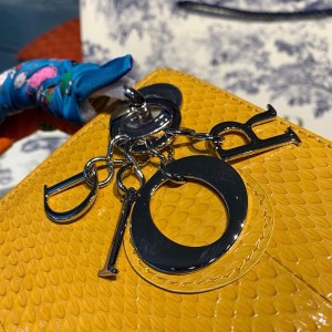 Christian Dior Mini Lady Dior Bag 18cm with Chain Silver Hardware Python Skin Spring/Summer 2020 Collection - Image 3