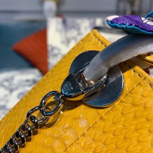 Christian Dior Mini Lady Dior Bag 18cm with Chain Silver Hardware Python Skin Spring/Summer 2020 Collection - Image 5