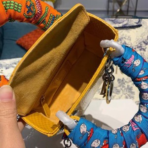 Christian Dior Mini Lady Dior Bag 18cm with Chain Silver Hardware Python Skin Spring/Summer 2020 Collection - Image 8