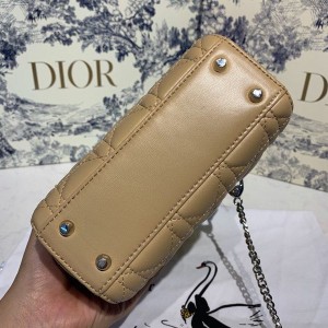 Christian Dior Mini Lady Dior Bag 18cm with Chain and Embellished Bag Strap Silver Hardware Lambskin Leather Spring/Summer 2020 Collection - Image 5