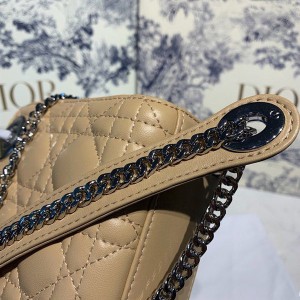 Christian Dior Mini Lady Dior Bag 18cm with Chain and Embellished Bag Strap Silver Hardware Lambskin Leather Spring/Summer 2020 Collection - Image 9