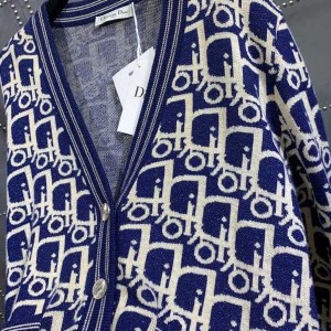 Christian Dior Oblique Motif Cardigan Womens Sweater Fall/Winter 2020 Collection - Image 3