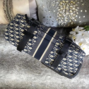 Christian Dior Oblique Travel Trolley Bag 46cm Embroidered Canvas Fall/Winter 2020 Collection - Image 4