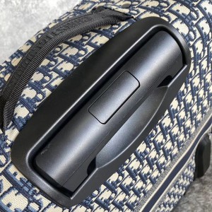 Christian Dior Oblique Travel Trolley Bag 46cm Embroidered Canvas Fall/Winter 2020 Collection - Image 10